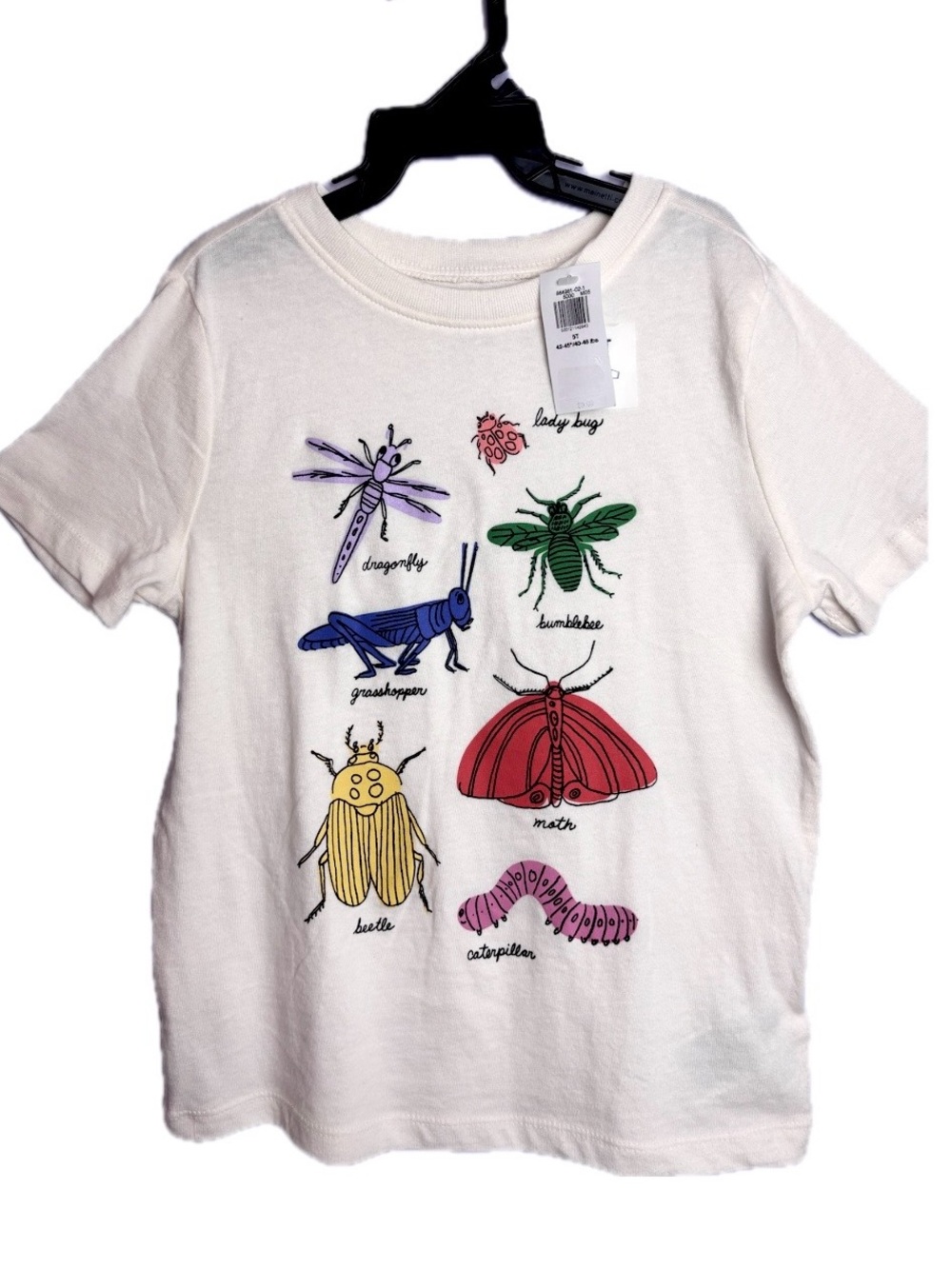 NWT Old Navy White Tee with Colorful Insect Bug Graphics